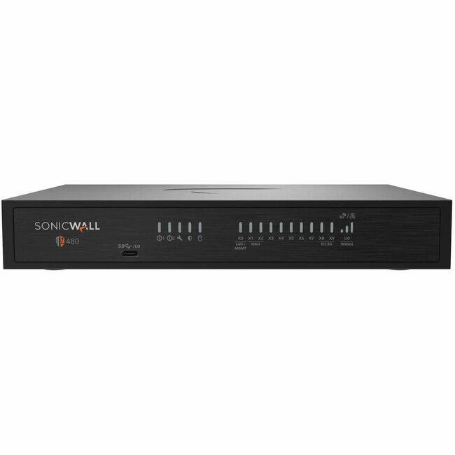 SONICWALL 480  
$94-7U0  

X0 X1 X2 X3 X4 X5 X6 X7 X8  
LAN/WAN MGMT  
10/100/1000  
WAN