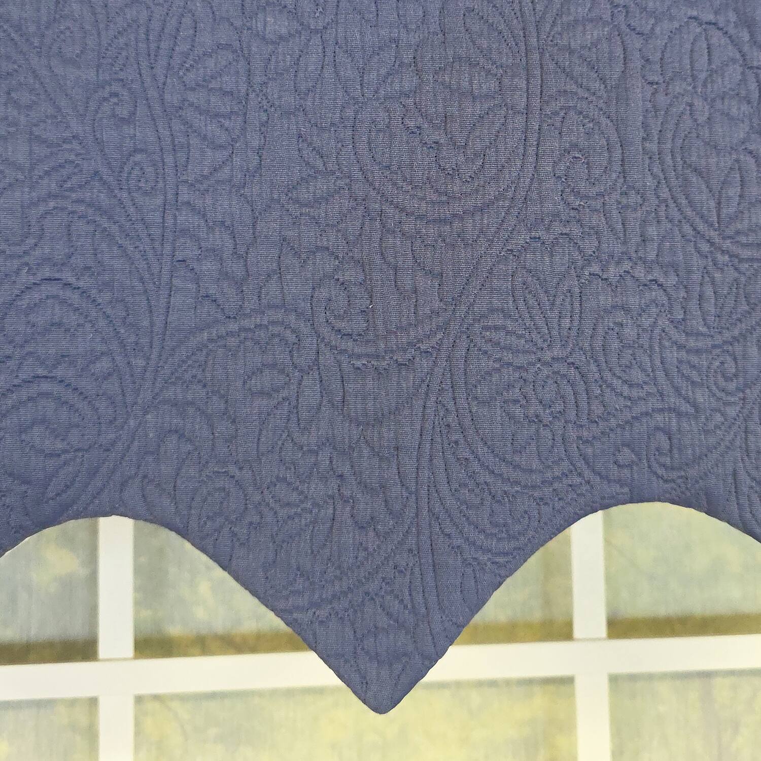 Alt View 2. RLF Home - RLF Home 100% Cotton Quilted Matelassé Regal Lined Window Valance 50" x 17" Light Blue - Light Blue.