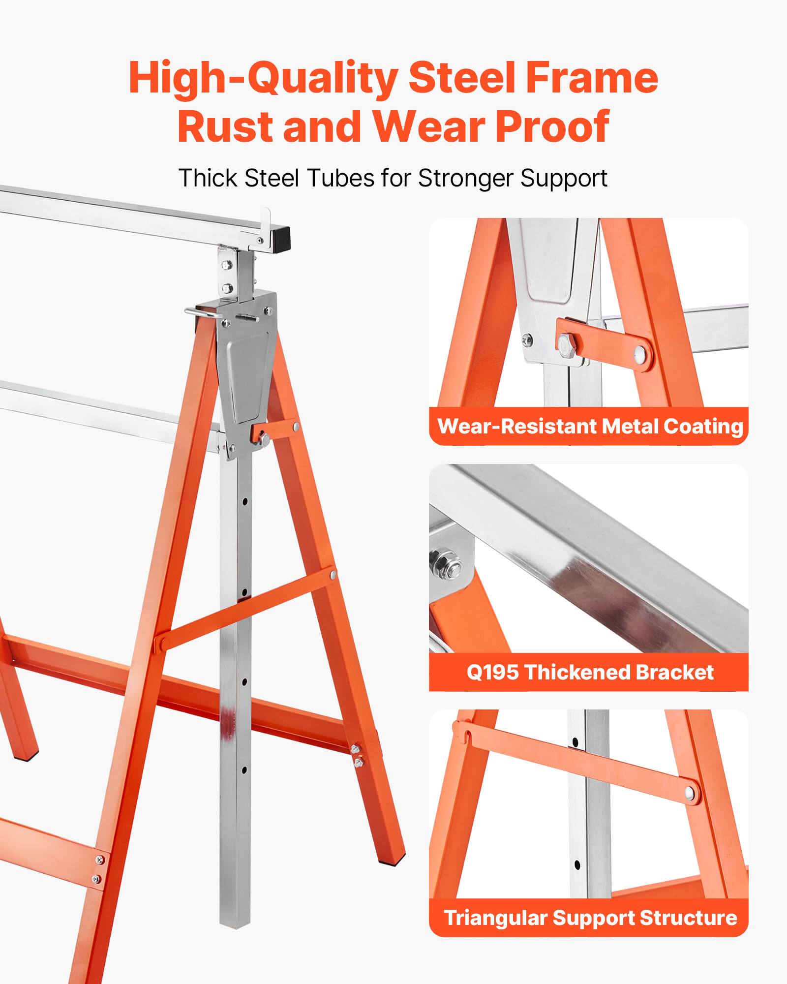 High-Quality Steel Frame Rust and Wear Proof  
Thick Steel Tubes for Stronger Support  
Wear-Resistant Metal Coating  
Q195 Thickened Bracket  
Triangular Support Structure