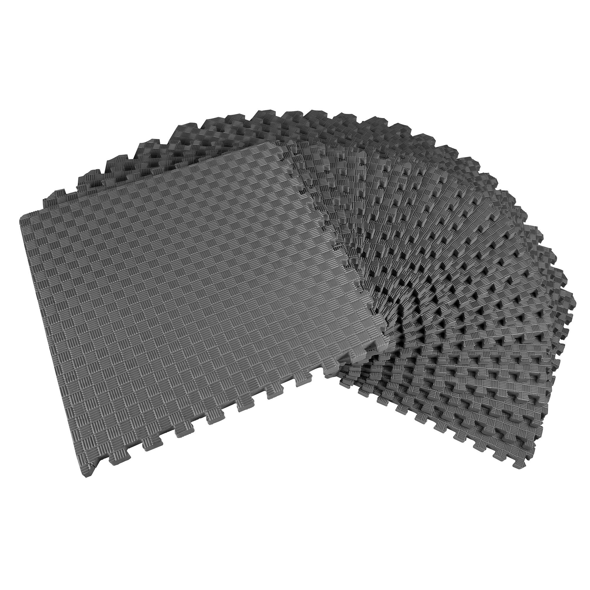 Alt View 1. Everyday Essentials - BalanceFrom Fitness 72 Sq Ft Interlocking EVA Foam Exercise Mat Tiles, Gray - Grey.