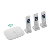 Ooma - Telo Air 2 Internet Home Phone Service with 3 Cordless Handsets - White - Front_Zoom