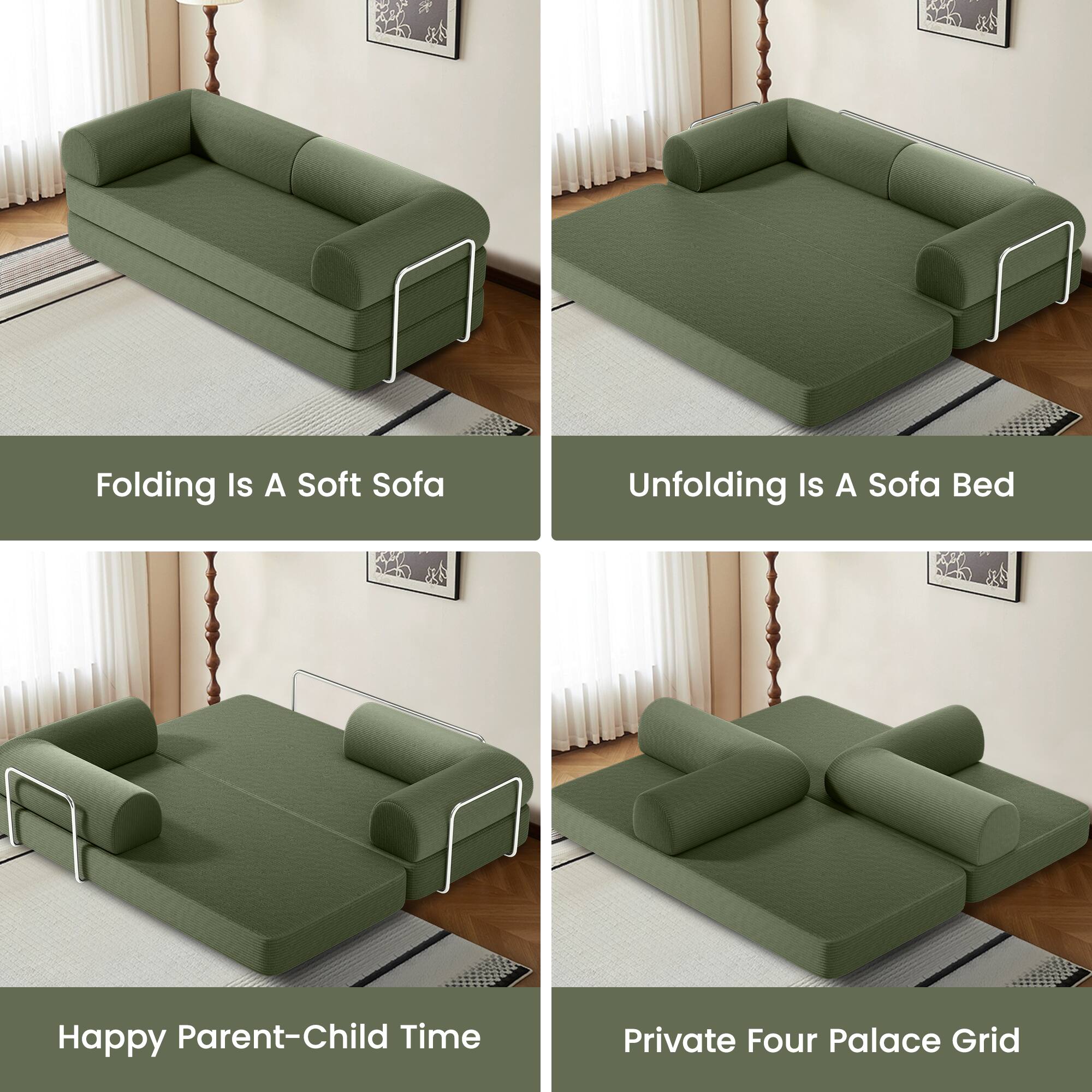 Folding Is A Soft Sofa  
Unfolding Is A Sofa Bed  
Happy Parent-Child Time  
Private Four Palace Grid