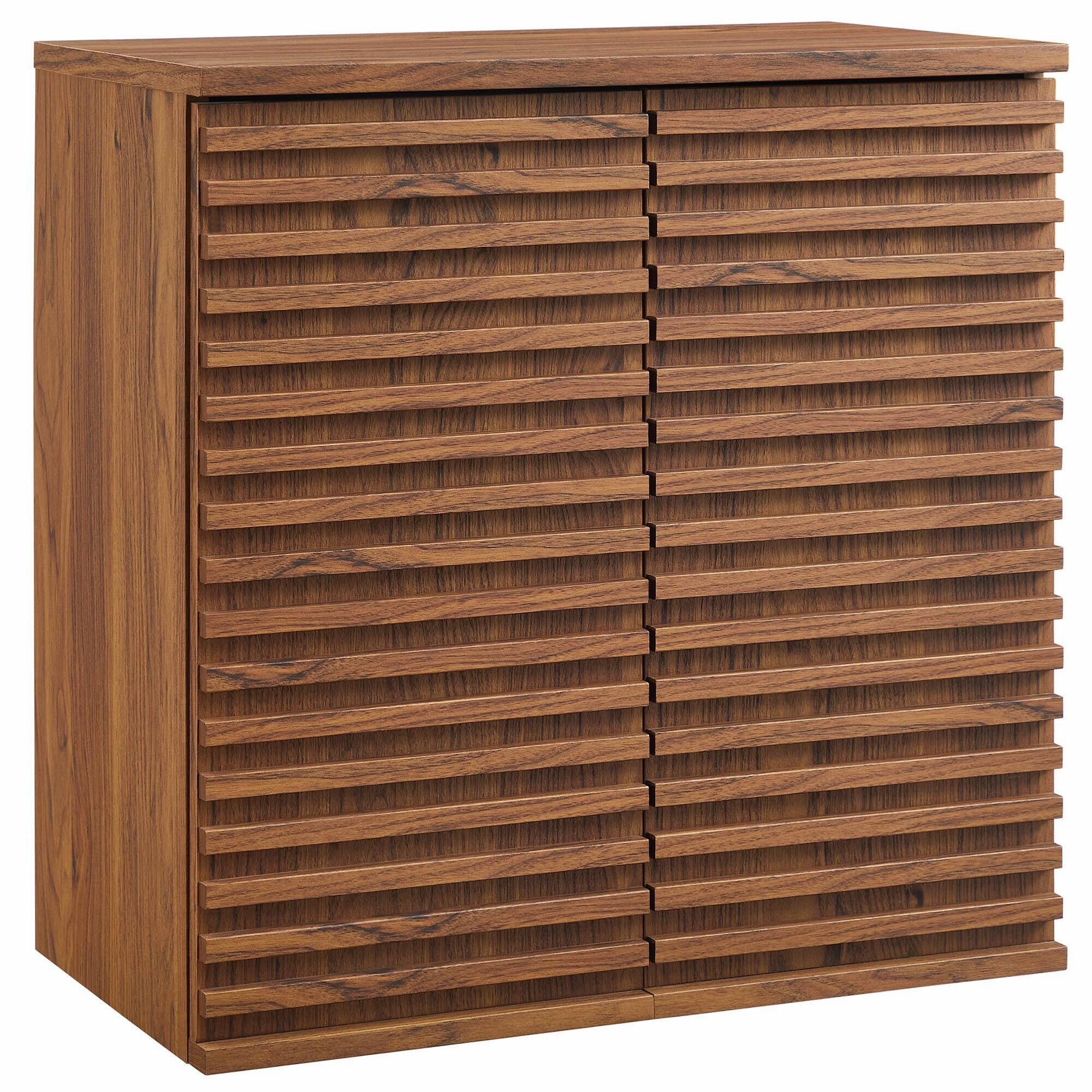 Angle. Modway - Render Wall Mounted Bathroom Cabinet by Modway - Walnut.