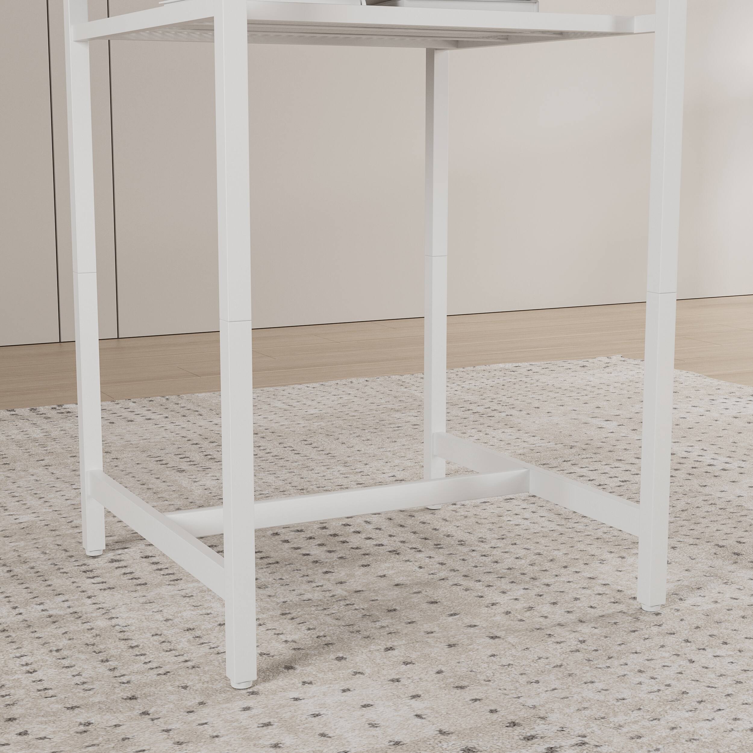 Alt View 2. APRILSOUL - Bar Table Equipped with 2 Bar Stools Backrest Partition - brown.