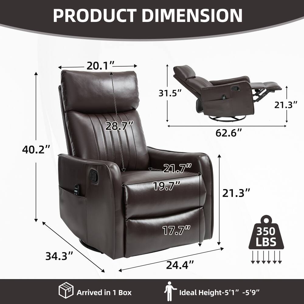 PRODUCT DIMENSION  
20.1"  
31.5"  
21.3"  
40.2"  
28.7"  
21.7" 19.7"  
62.6" 21.3"  
34.3"  
17.7" 24.4"  
350 LBS  
Arrived in 1 Box  
Ideal Height-5'1" -5'9"