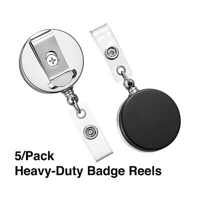 5/Pack Heavy-Duty Badge Reels