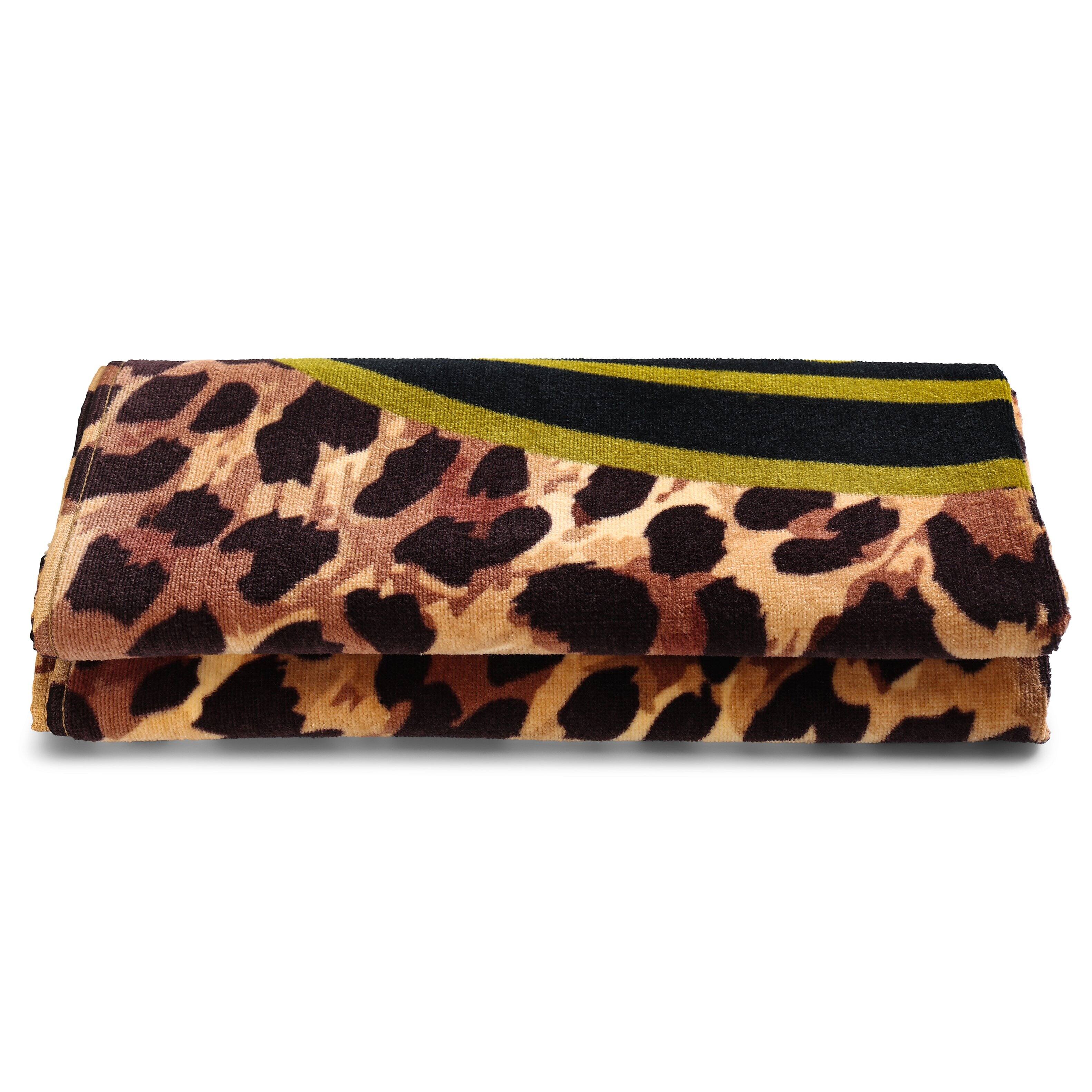 Alt View 3. Von Dutch - Von Dutch Iconic Y2K 100% Cotton 30"x60" Beach Towel | Leopard - Leopard.