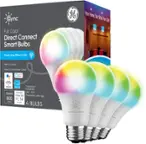 Cync Your Home. Your Shye Your Color. Full Color Direct Connect Smart Bulbs. Simple Setup Without A Hub. Millions of Colors. Voice Control* - Alexa, Google Assistant, and Apple HomePod (sold separately). Estimated LED A19 Brightness. Energy Cost Savings. Dimmable with 800 Lumens per year. 4 BULBS. Direct Connect Smart Bulbs.