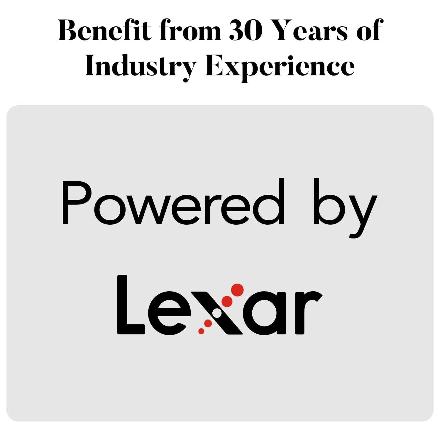 Benefit from 30 Years of Industry Experience

Powered by Lexar