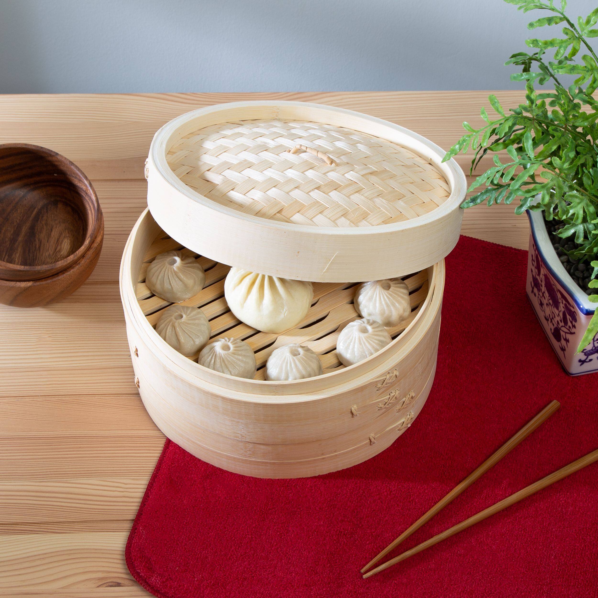 Alt View 2. Escali - Joyce Chen 2-Tier Bamboo Steamer Baskets, 10-Inch - Natural.