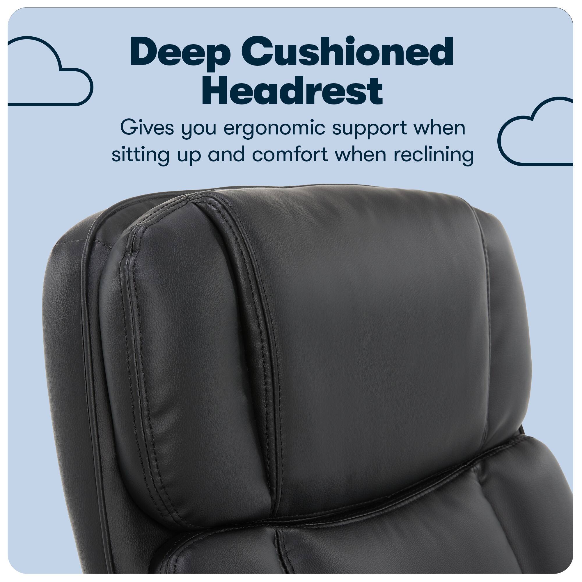 Alt View 12. Serta - Fairbanks Bonded Leather Big and Tall Executive Office Chair - Black.