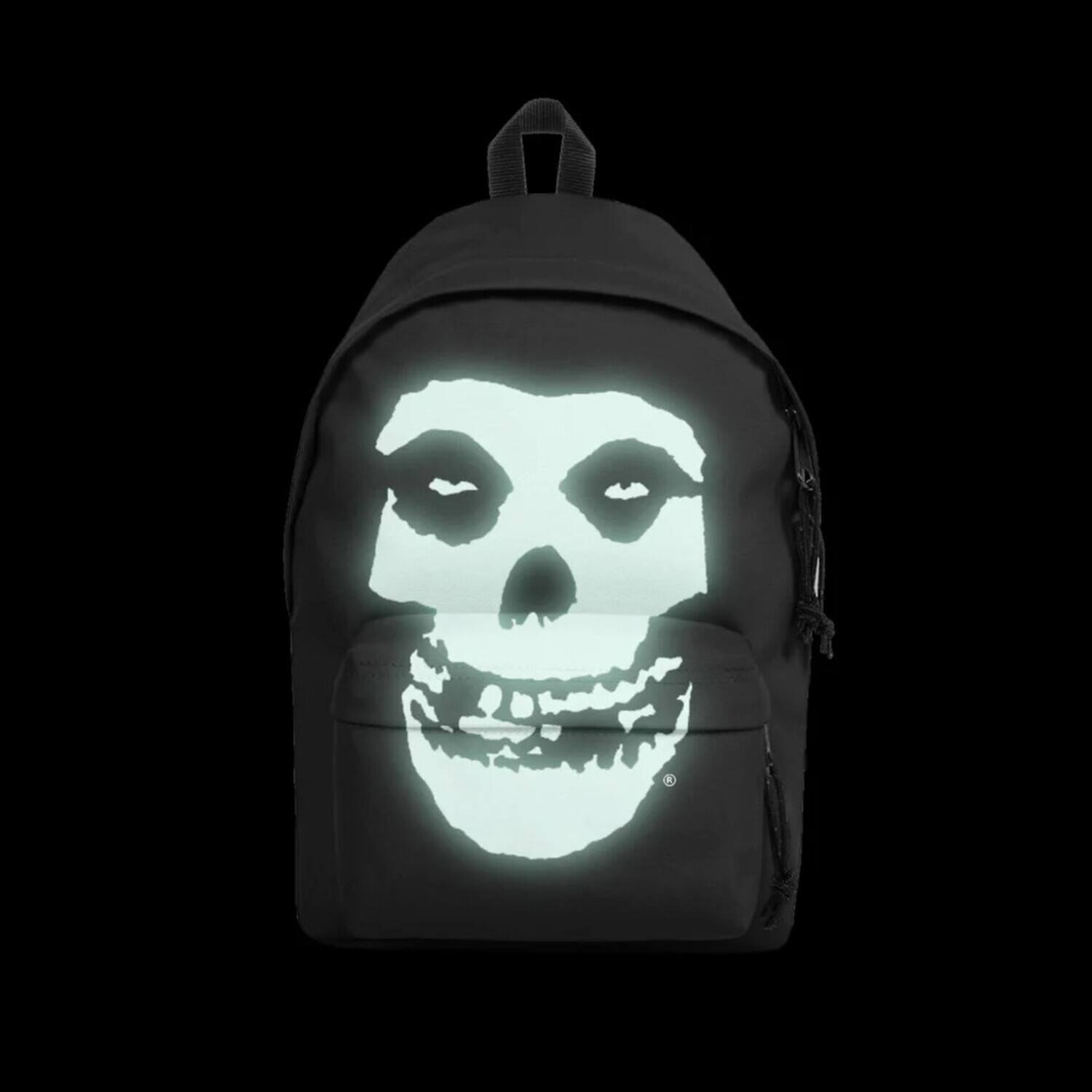 Front. PopMarket - Misfits - Rocksax - Misfits - Glow Fiend Logo - Daypack with Laptop Pocket (Black) - Multicolor.