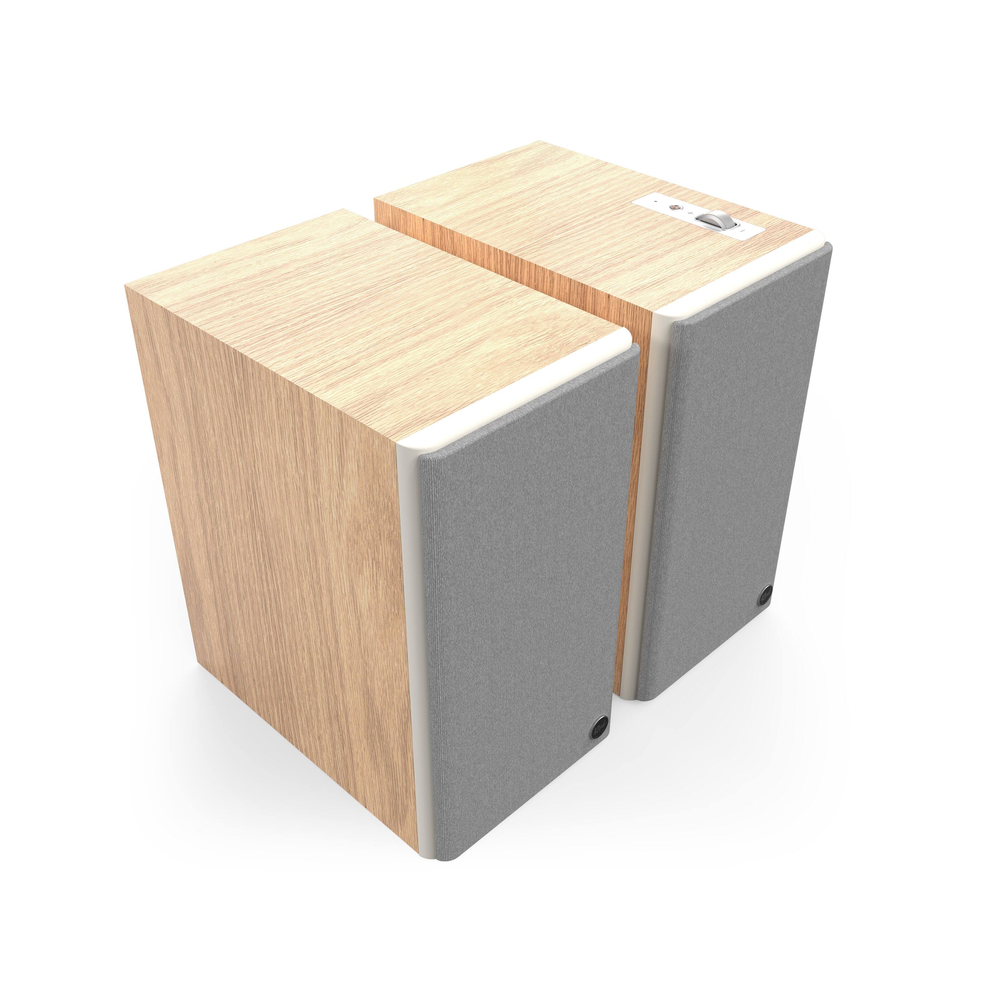 Alt View 1. Klipsch - The Sevens II Powered Bookshelf Speakers (Pair) - Red Oak.