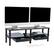 Front. Mind Reader - Dual Monitor Stand, Storage Shelf, Desktop Organizer, Riser, Office, 38.5"L x 11"W x 10.5-12.5"H - Black.