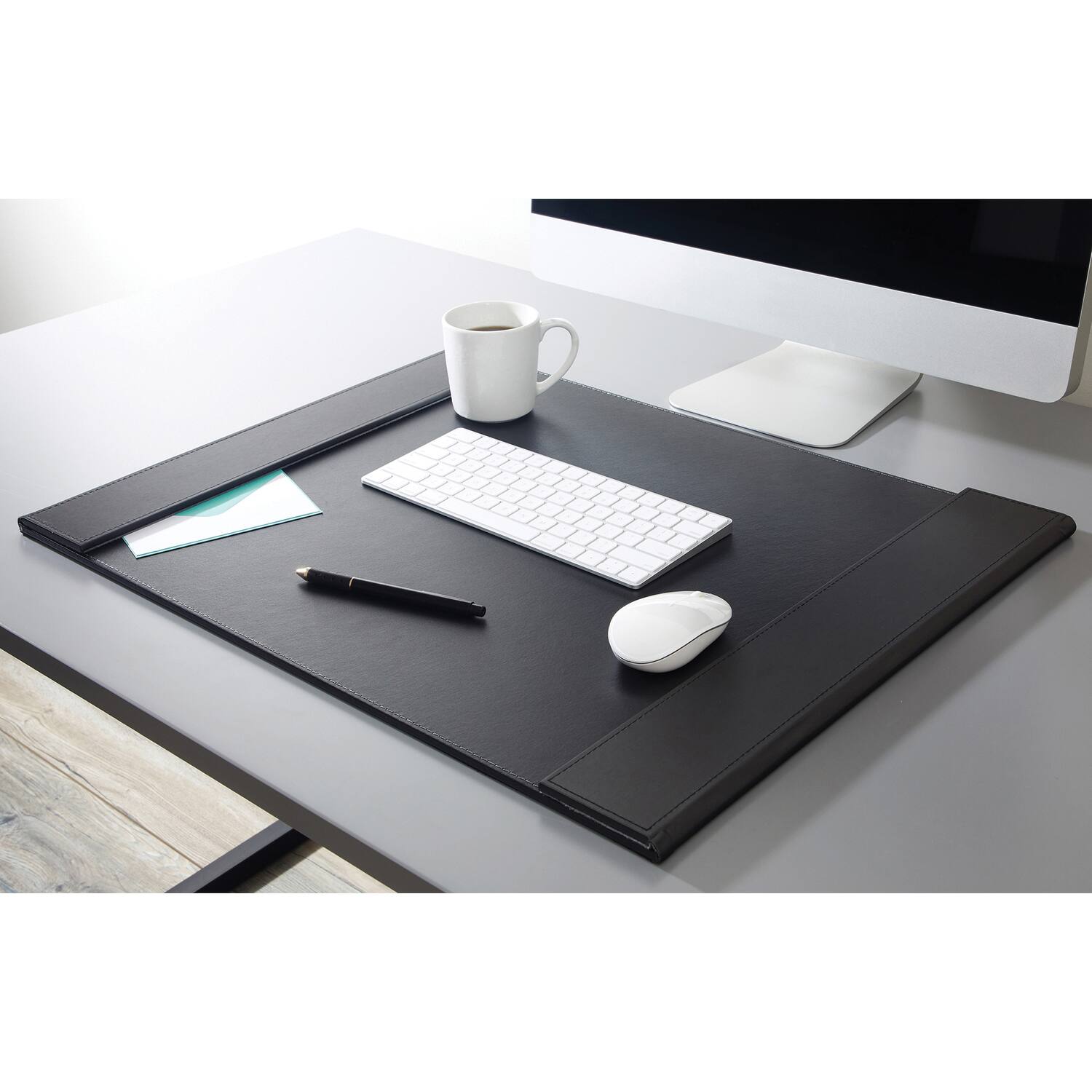 Back. Artistic - Leatherette Desk Pad with Fold-out Side Rails for Professionals, 24" x 19".