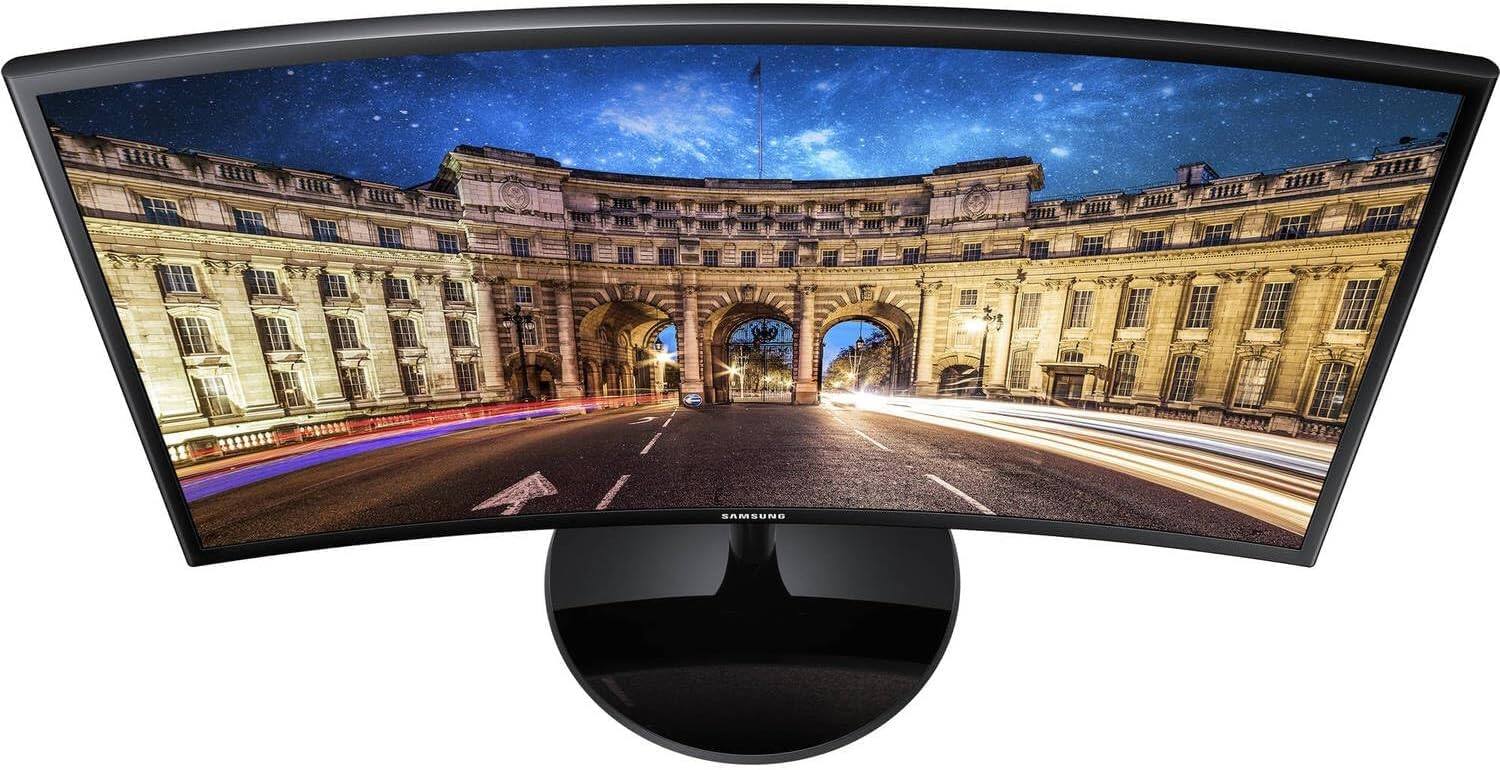 Back. Samsung - Samsung CF390 Curved 24" FHD VA Monitor, AMD FreeSync, Anti-Glare, VESA Mount, HDMI & DKZ Hub, Black (LC24F390FHNXZA) - Black.