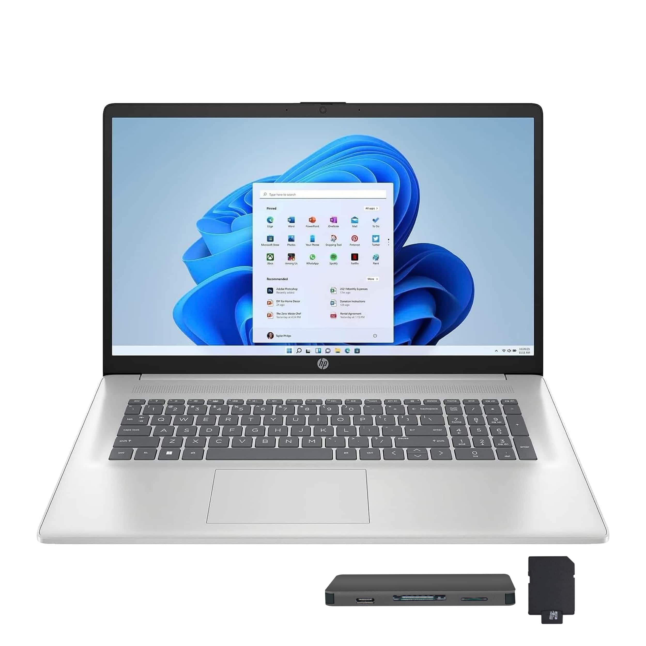 Front. HP - HP 17.3" FHD Business Laptop,Intel i5-1334U,8GB RAM,256GB SSD+160GB Dock Set,Intel Graphics,Win 11,Silver - Silver.