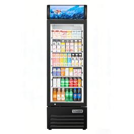 Equator - Vitlife 8.8 Cu Ft Commercial Glass Door Merchandiser Refrigerator, LED, Adjustable Shelves, Auto Defrost 110V - Black