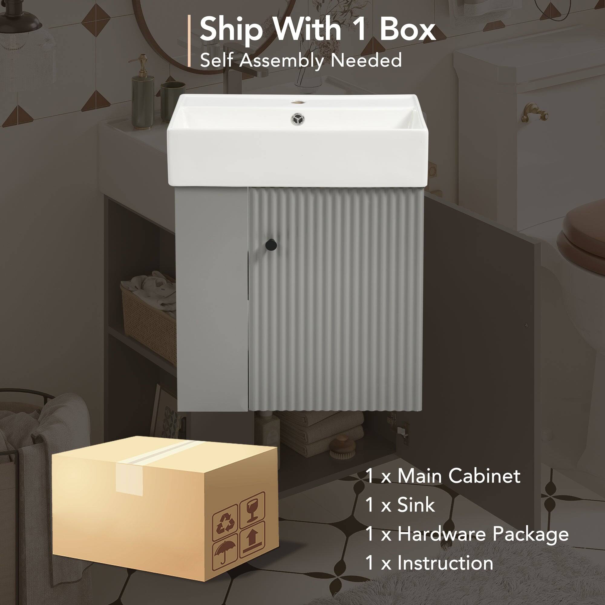 Ship With 1 Box  
Self Assembly Needed  

1 x Main Cabinet  
1 x Sink  
1 x Hardware Package  
1 x Instruction