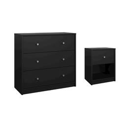 Tvilum - 2-Piece Bedroom Set - Nightstand And Chest - Black