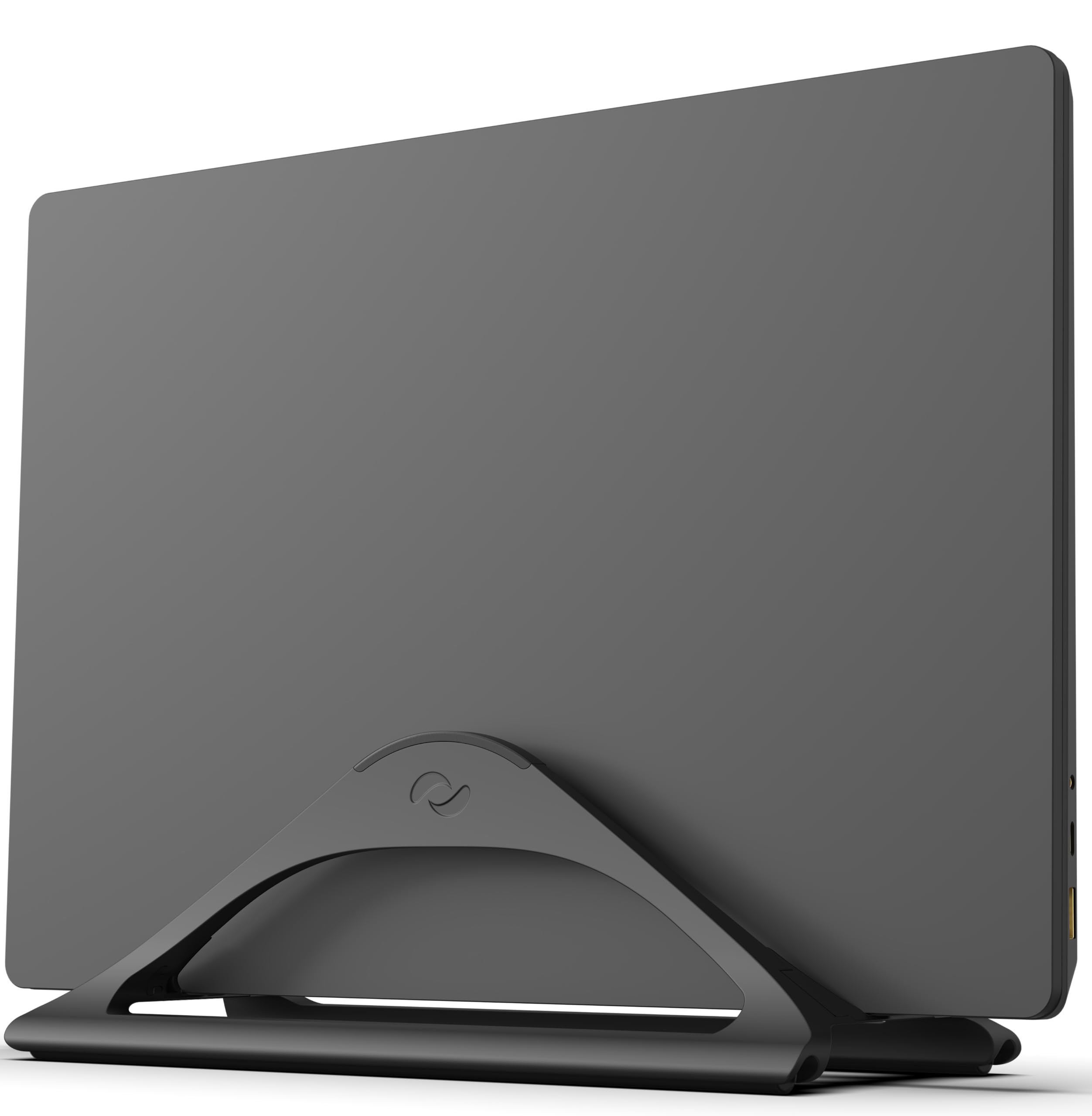 Front. ThinkLink Electronic - Vertical Laptop Stand Desks Matte Upright Adjustable Holder Dock Macbook Pro Other Laptops Organize Work Home - Black.