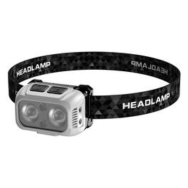 Cluzine - Motion Sensor Rechargeable Headlamp, Super Bright Lightweight LED Headlight for Fishing Cycling Mountaineering - White
