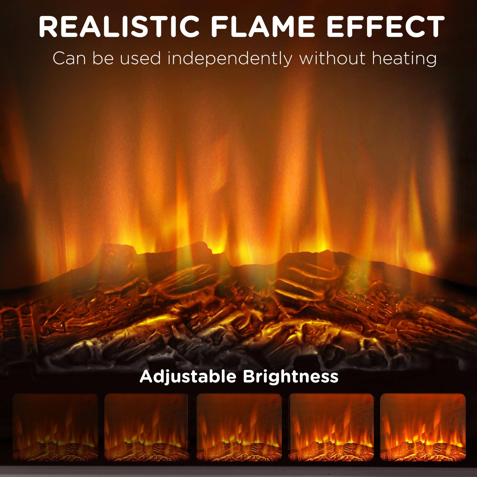 REALISTIC FLAME EFFECT  
Can be used independently without heating  

Adjustable Brightness