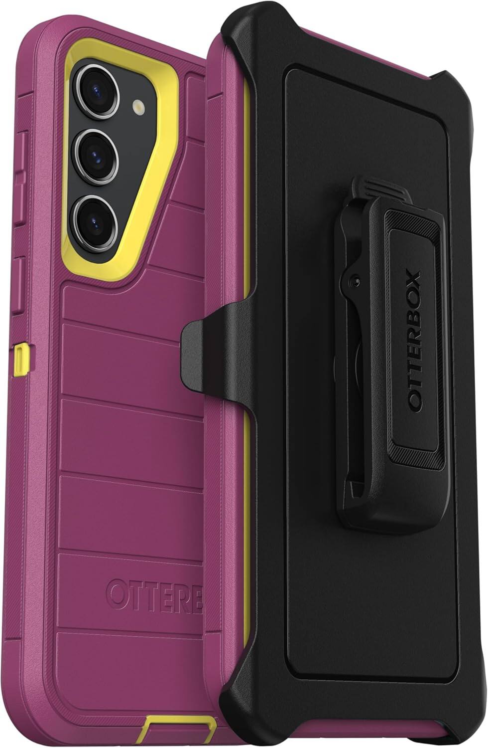 OtterBox - Galaxy S23+ (Only) - Defender Series Case - Holster Clip Included - Rugged & Durable - with Port Protection - Carnival Glow (Pink & Yellow)