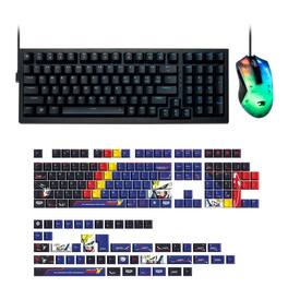iBUYPOWER - MK9 RGB Mechanical Gaming Keyboard + Chimera KM7 Mouse + HYTE Mobile Suit Gundam Wing Keycap Bundle - Black
