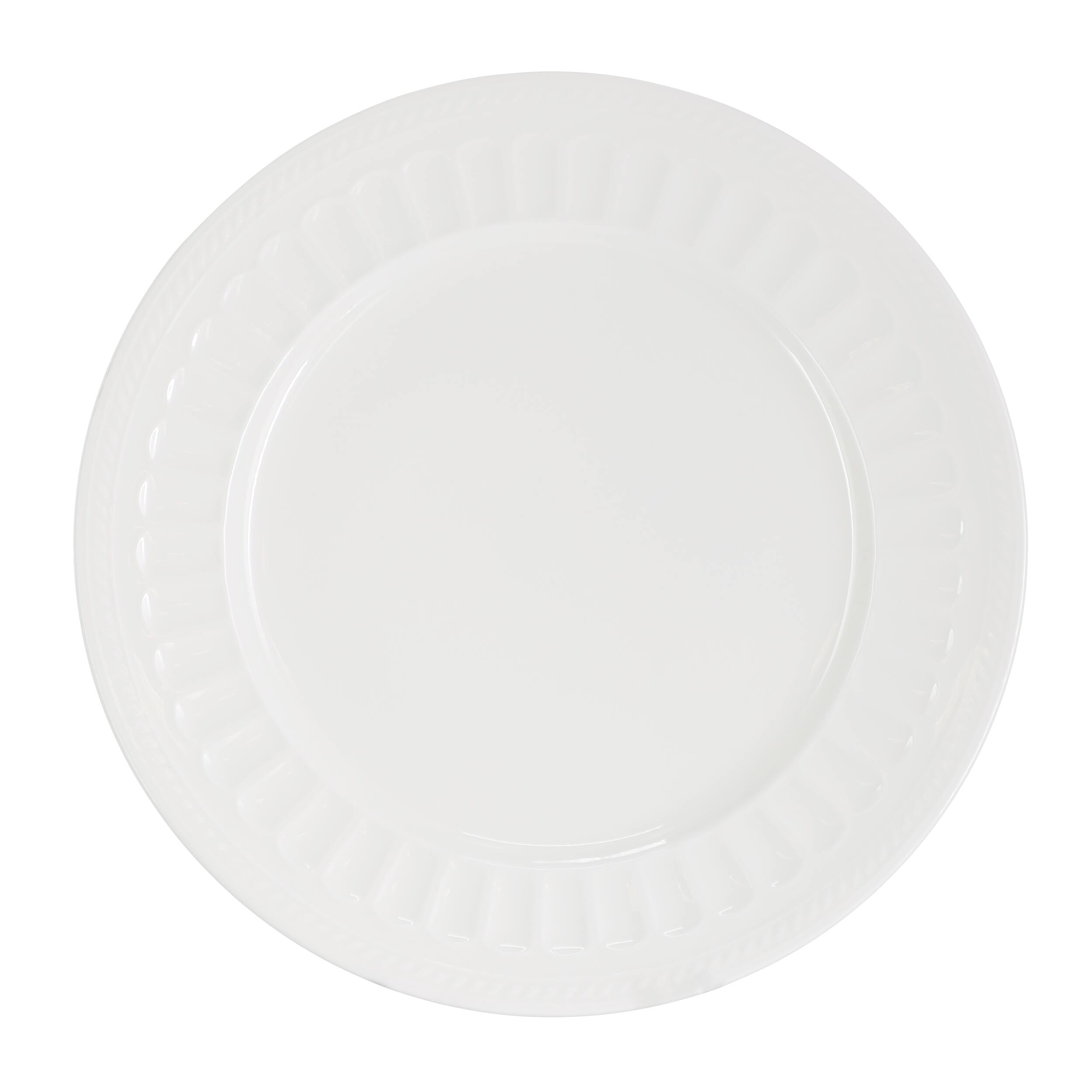 Alt View 2. Gibson - Gibson Elite Cameria 16 Piece Bone China Embossed Dinnerware Set in White - White.