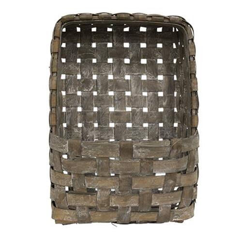 Left. BreeBe - 2/Set Aged Tobacco Wall Pocket Baskets - Brown.