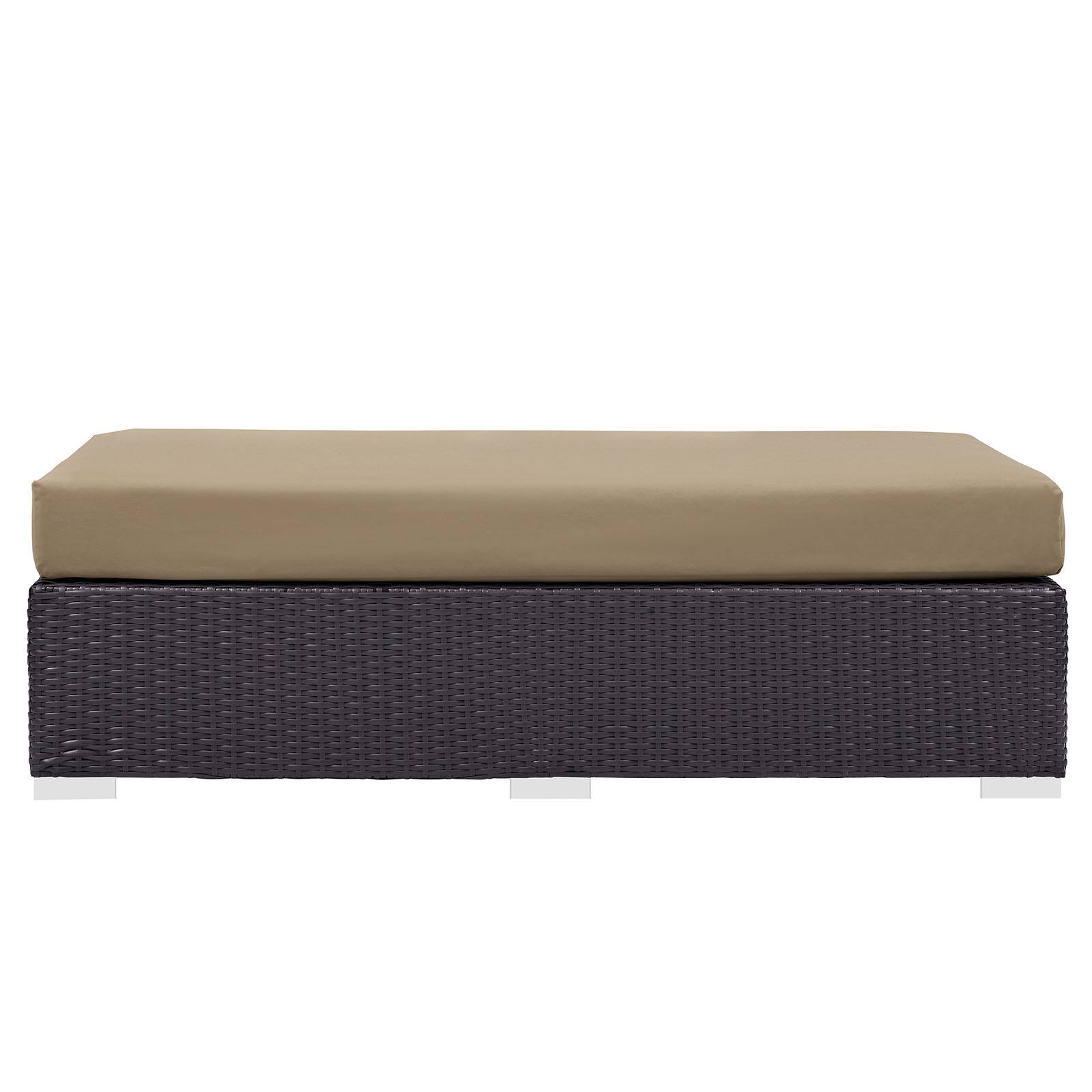 Alt View 1. Modway - Convene Outdoor Patio Fabric Rectangle Ottoman by Modway - Espresso Mocha.