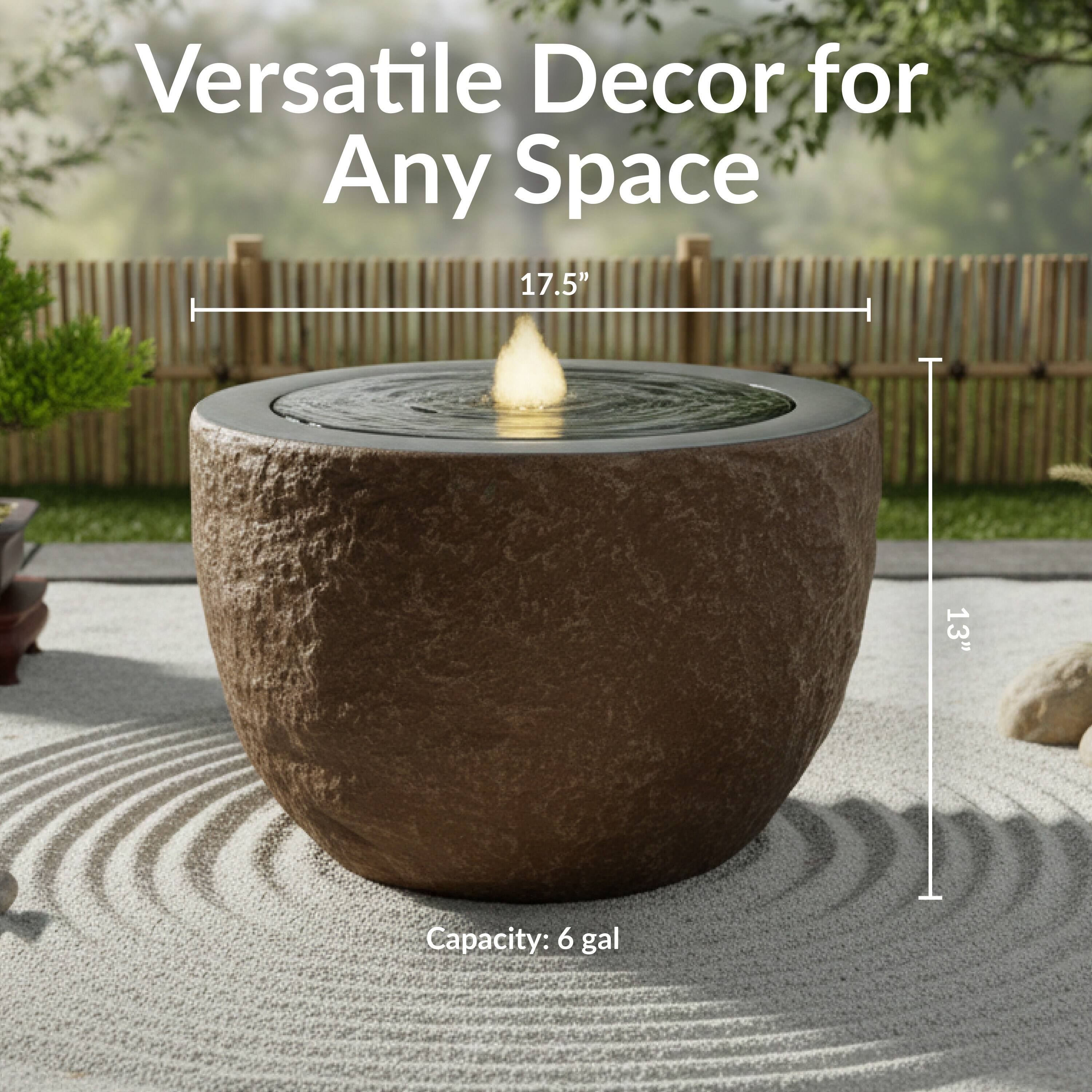 Versatile Decor for Any Space  
17.5" x 13"  
Capacity: 6 gal