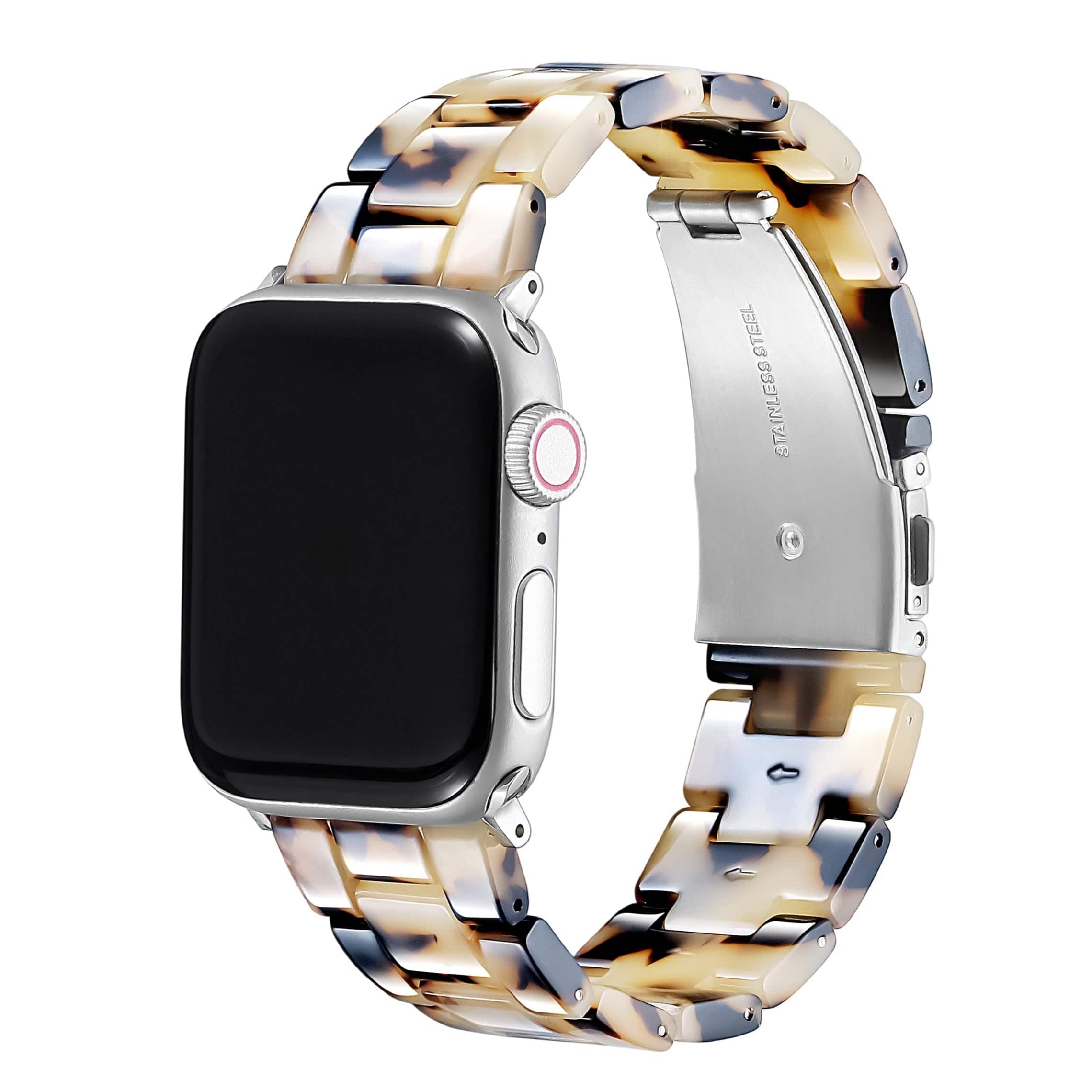 Posh Tech - Claire Resin Link Band for Apple Watch - Light Natural Tortoise
