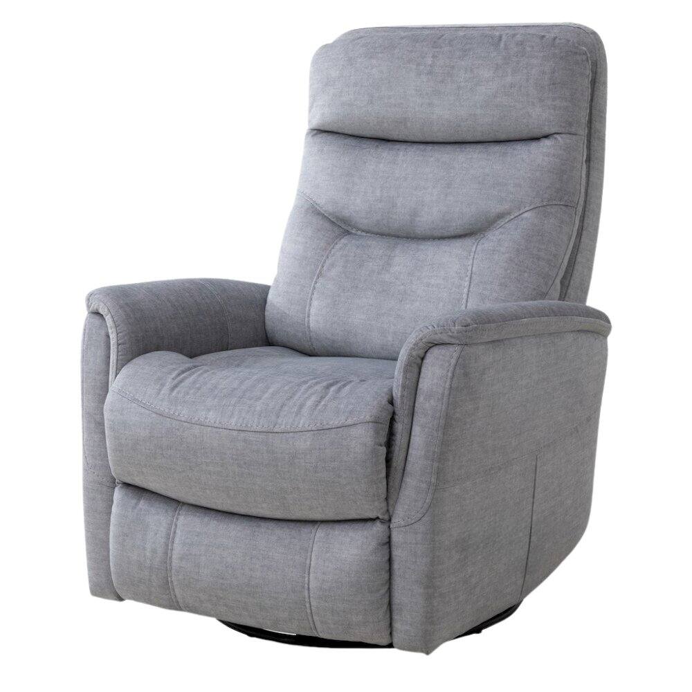 Angle. Starlight Canyon Home - Capri Silver Recliner Nursery Glider – Elegant Boucle Chairs for Comfort - Grey.