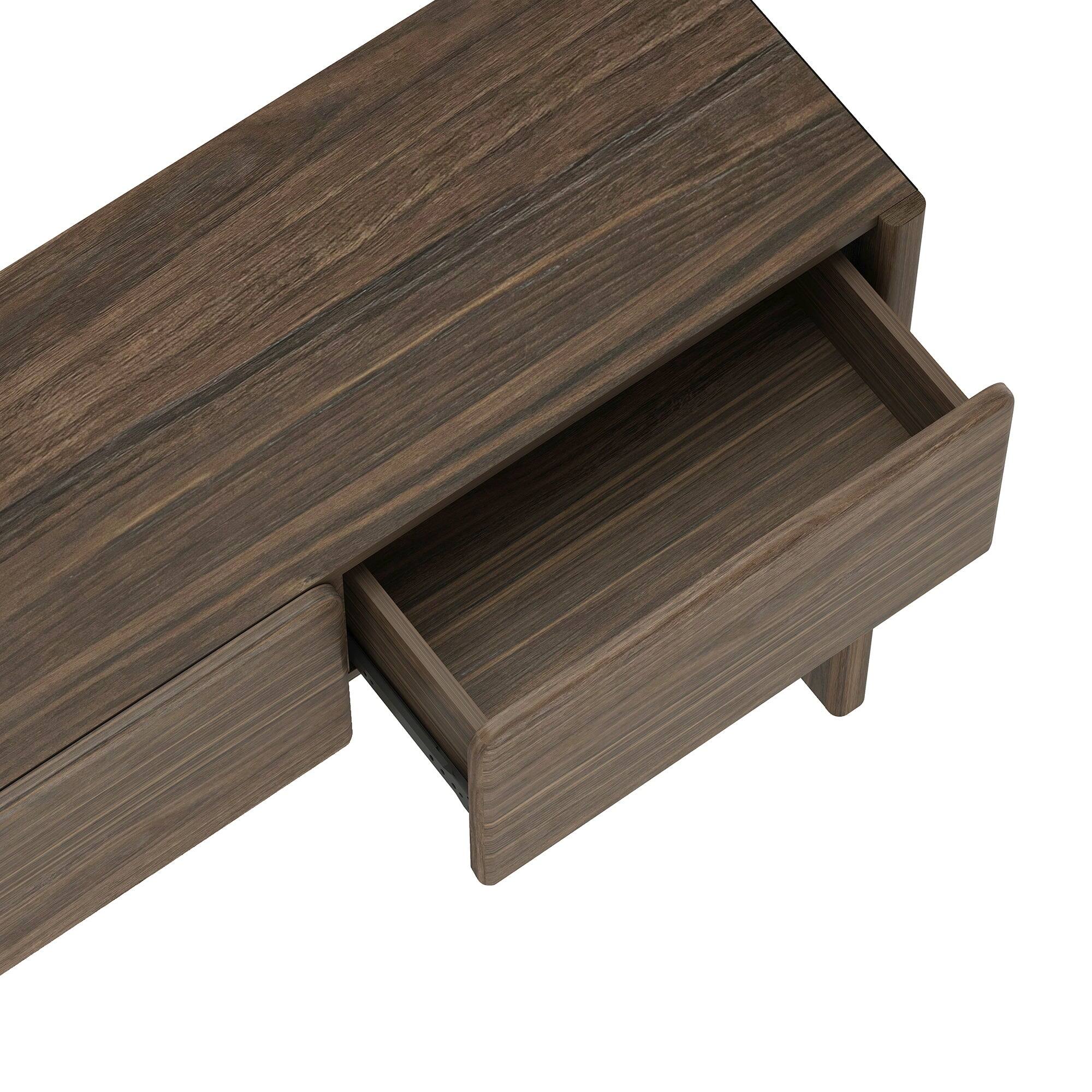 Alt View 1. Manhattan Comfort - Linda Modern Console Table - Walnut Brown.