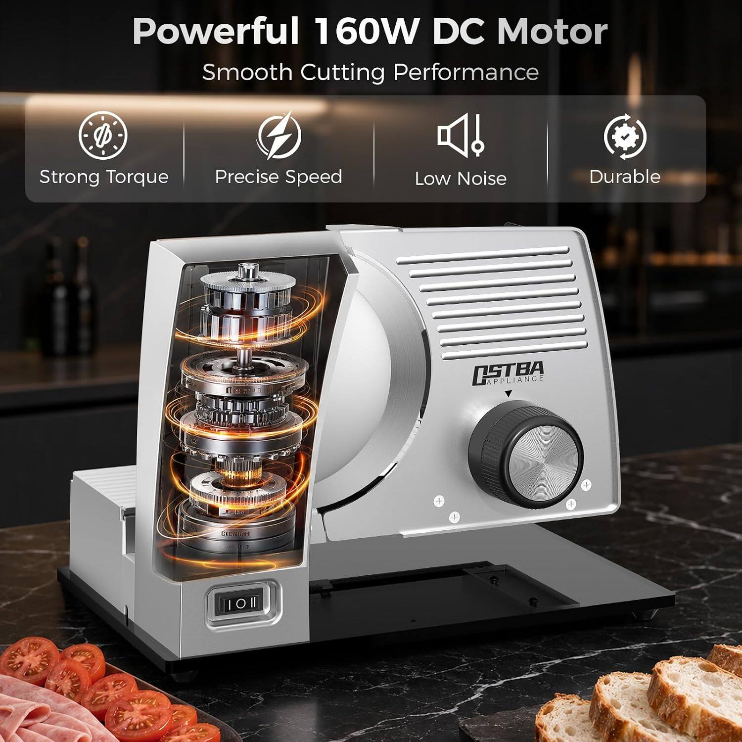 Powerful 160W DC Motor Smooth Cutting Performance  
Strong Torque  
Precise Speed  
Low Noise  
Durable  
OSTBA APPLIANCE  
CLYMA