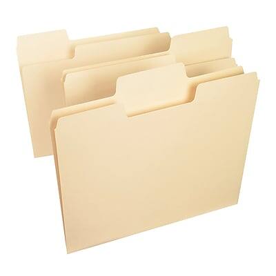 Alt View 3. Smead -  SuperTab File Folder, 1/3-Cut Tab, Letter Size, Manila, 100/Box  - Manila.