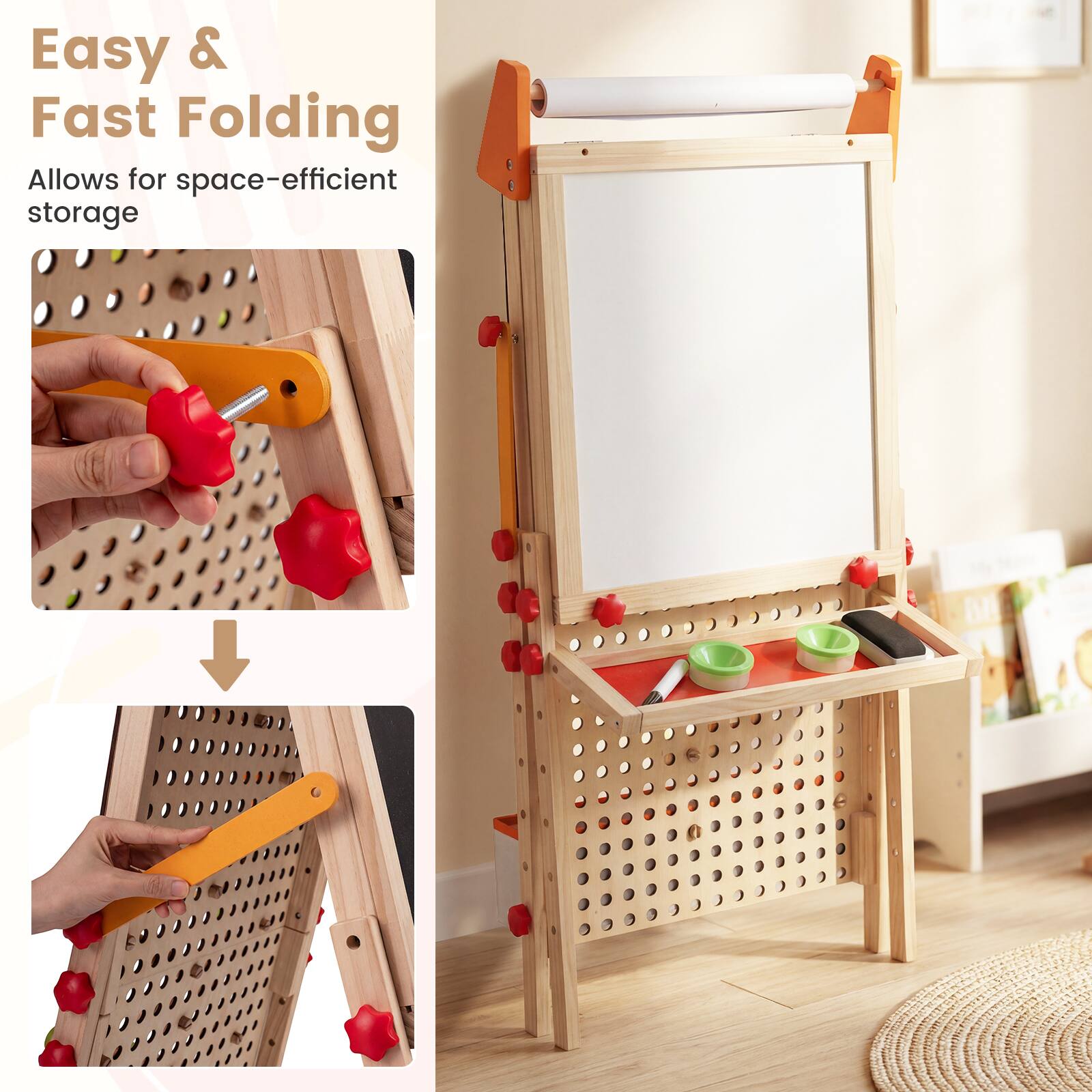 Easy & Fast Folding  
Allows for space-efficient storage