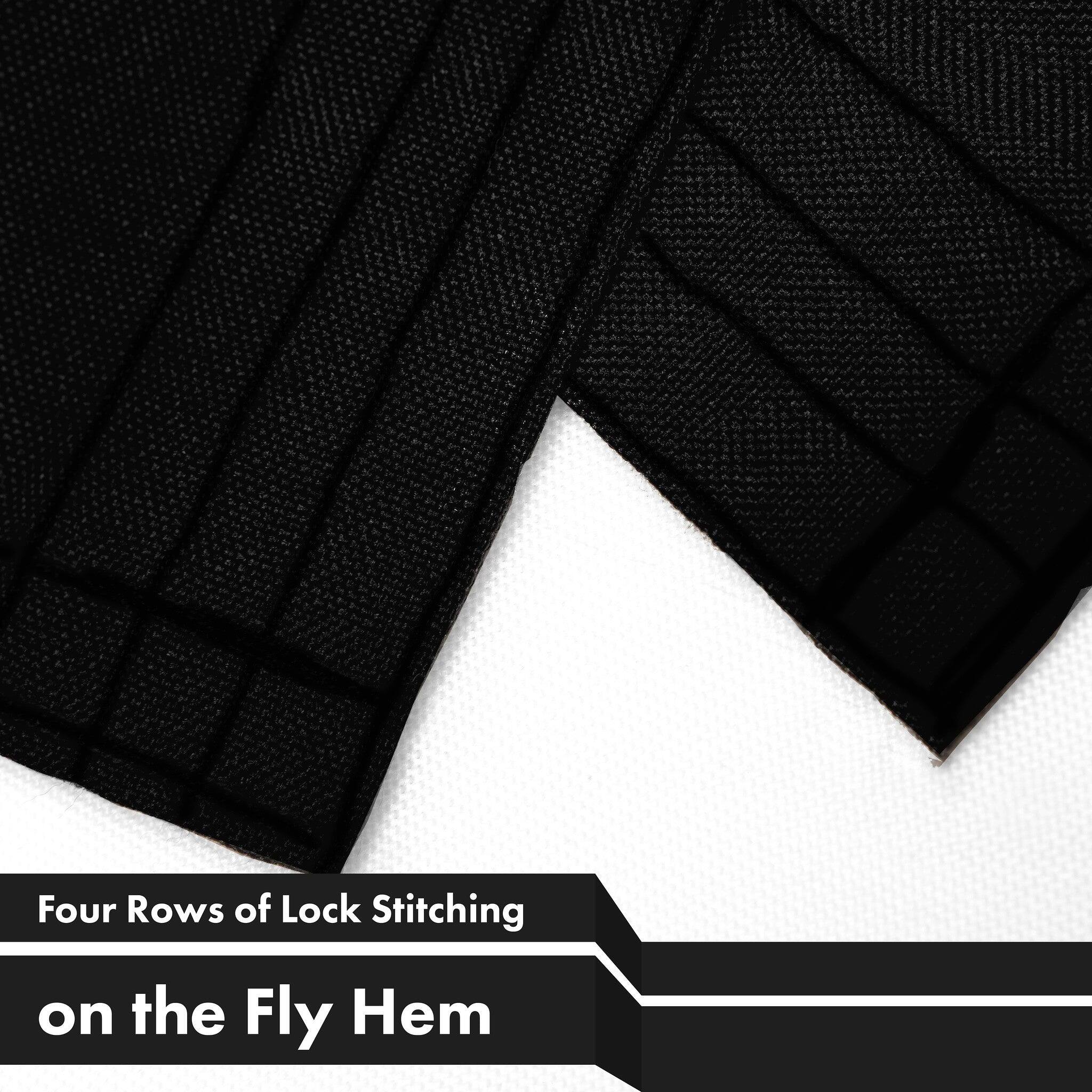 Four Rows of Lock Stitching on the Fly Hem