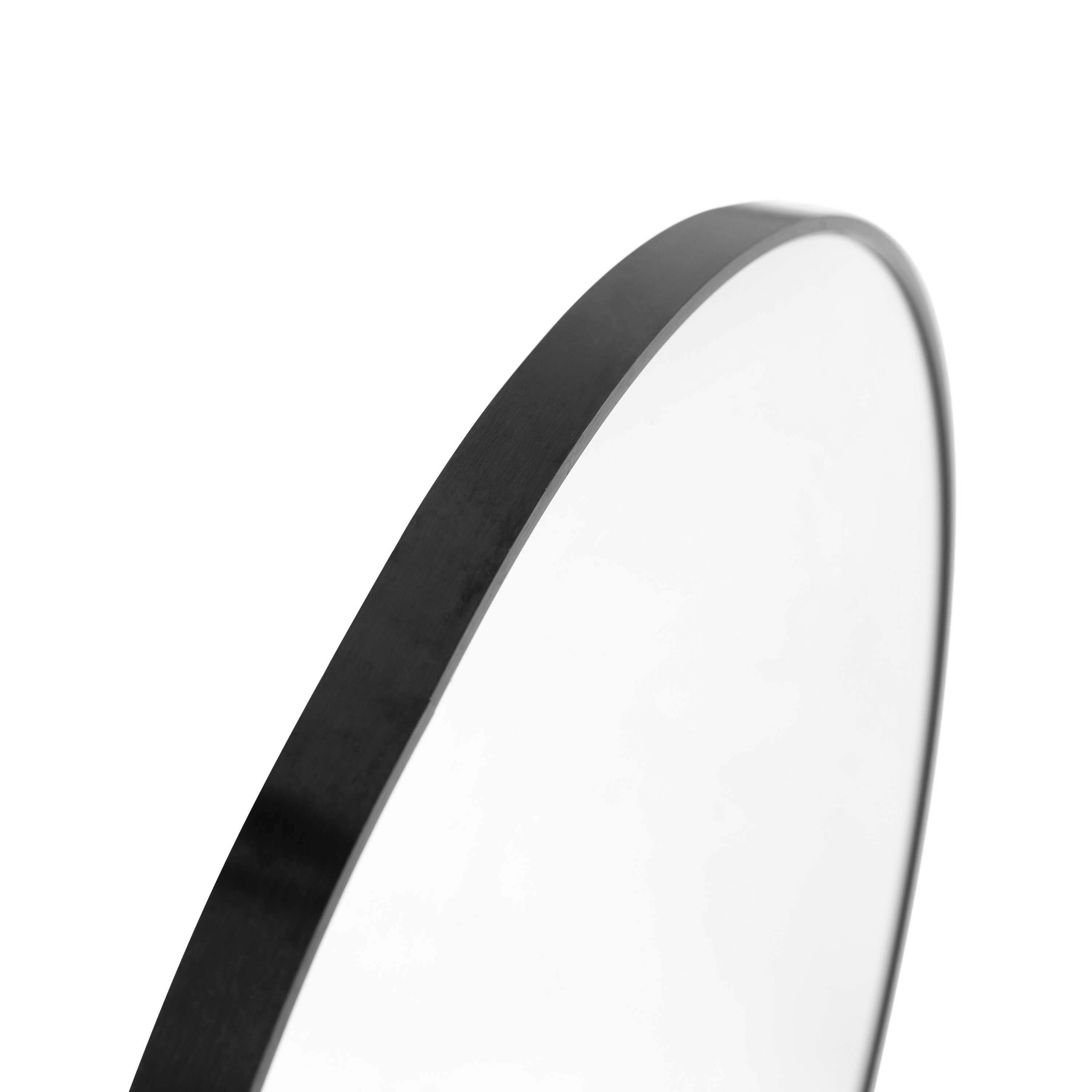 Alt View 7. Emma + Oliver - Metal Wall Mounted Mirror with Oxidized Finish for a Distressed Look, 4mm Silvered Back and Anti-Shatter Safety Film - Black.