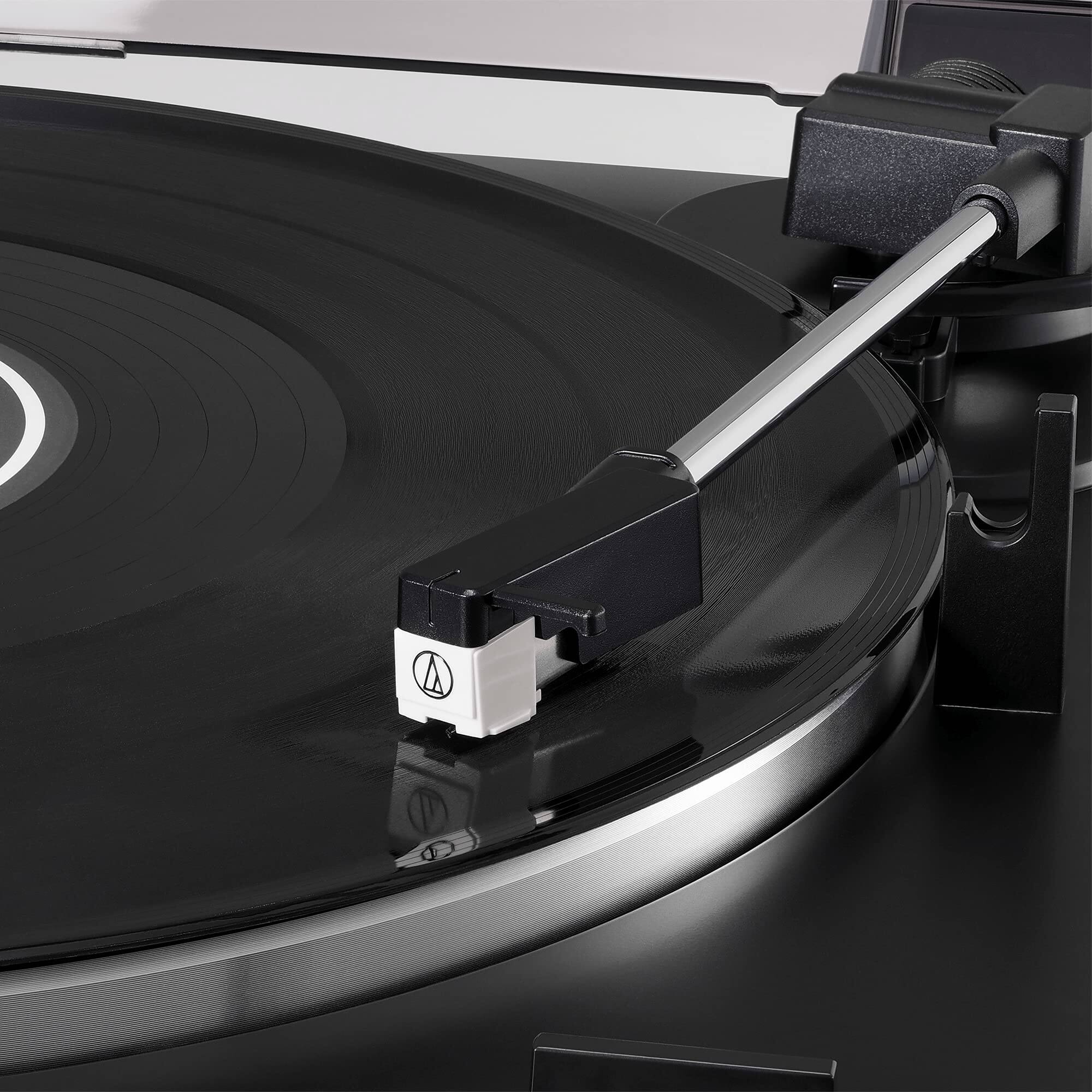 Alt View 2. Audio-Technica - Audio-Technica AT-LP60X-GM Fully Automatic Belt-Drive Stereo Turntable, Gunmetal/Black, Hi-Fi, 2 Speed, Dust Cover, Anti - Gunmetal/Black.