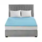 Front. Gracie Mills - Gracie Mills Mclean Cooling Gel Memory Foam Reversible Mattress Topper - Blue.