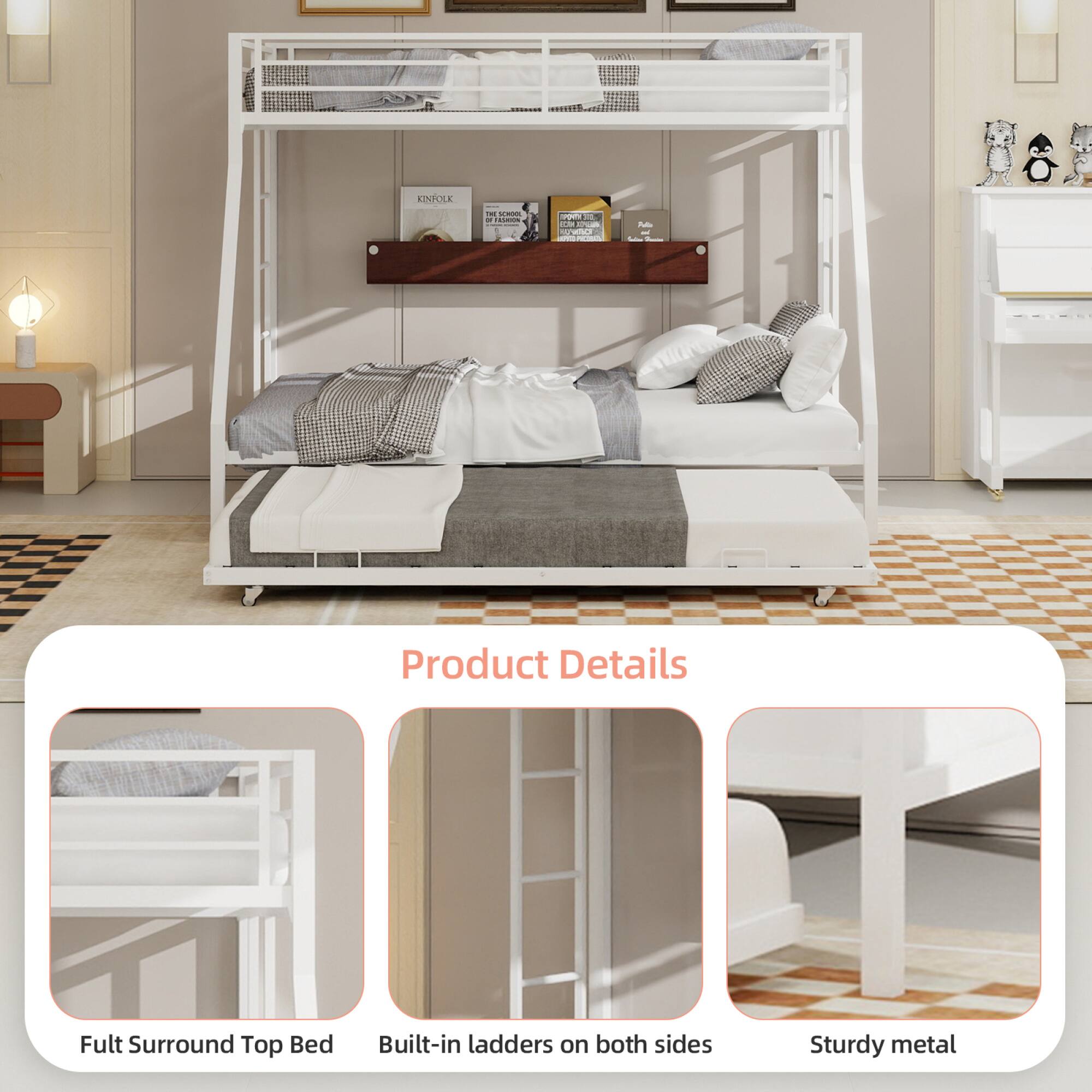 KINFOLK

Product Details

- Full Surround Top Bed
- Built-in ladders on both sides
- Sturdy metal