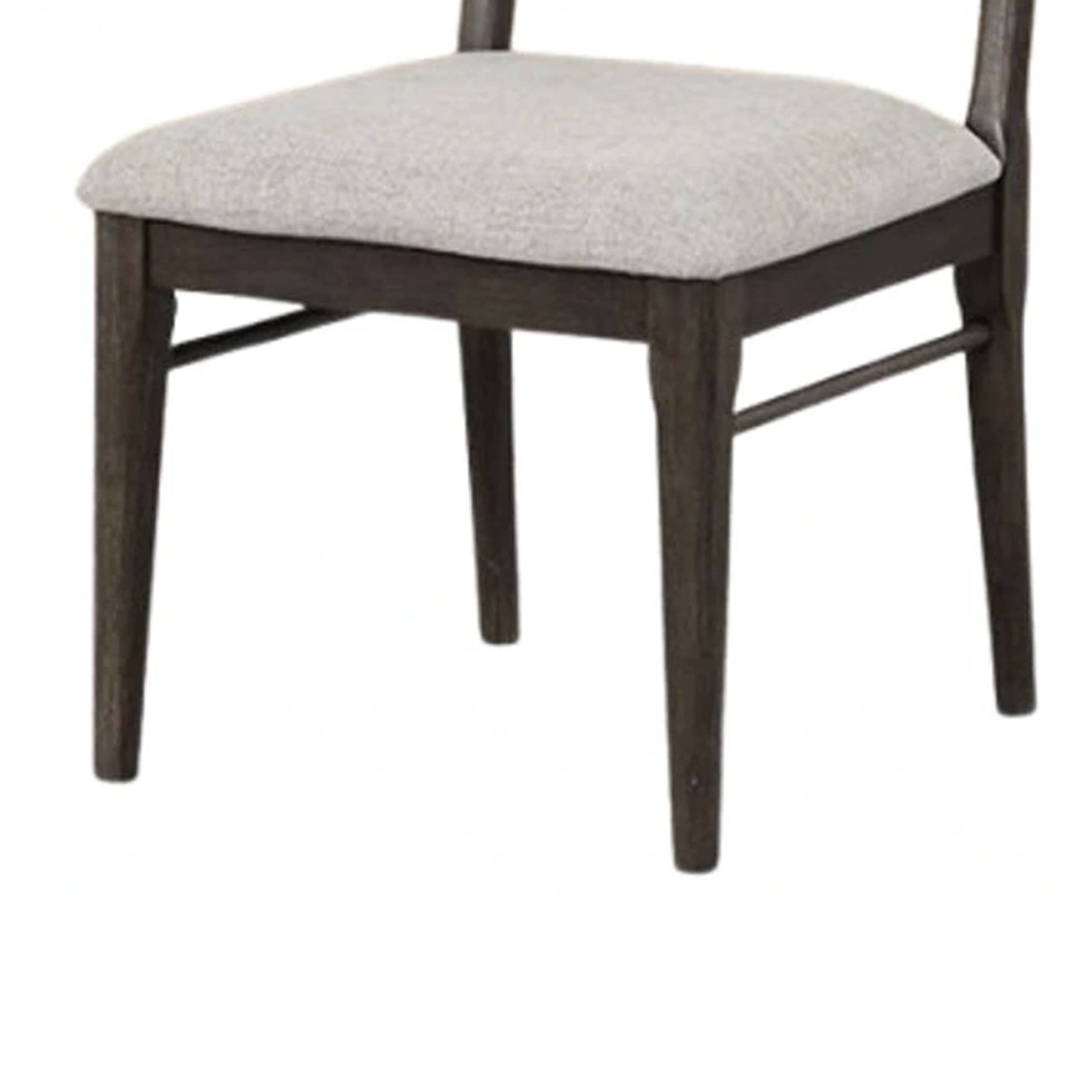 Alt View 3. Manhattan Lane - Oline Side Dining Chair Set of 2, Dark Walnut Brown Wood - Walnut Brown, Light Gray.