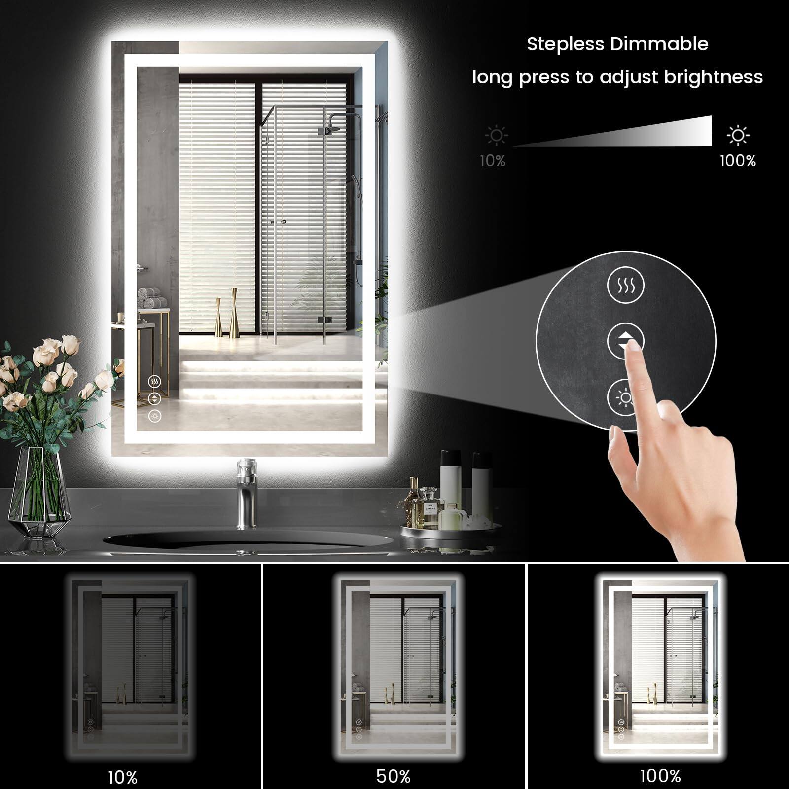 Stepless Dimmable  
long press to adjust brightness  

10%  
50%  
100%