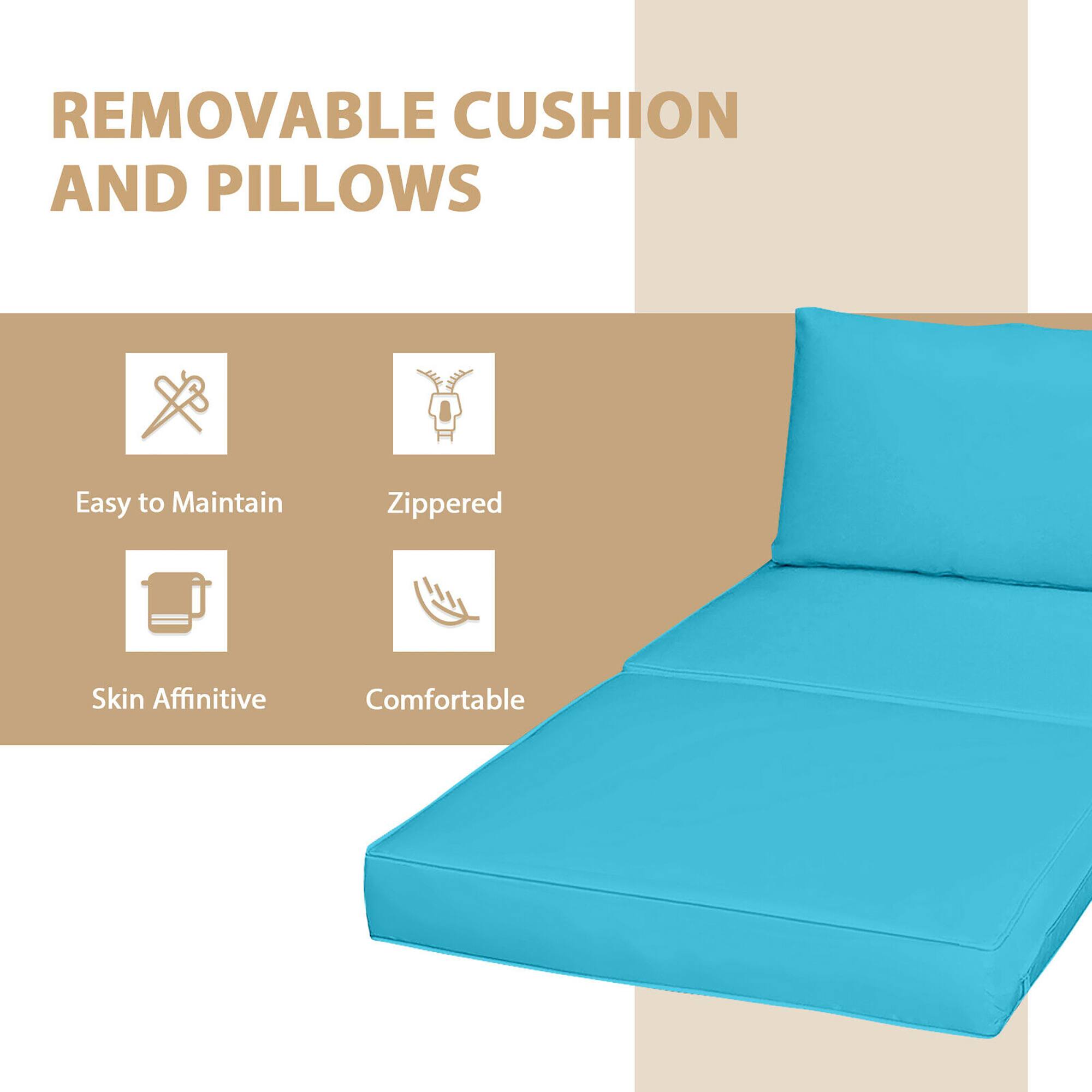 REMOVABLE CUSHION AND PILLOWS: Easy to Maintain, Zippered, Skin Affinitive, Comfortable