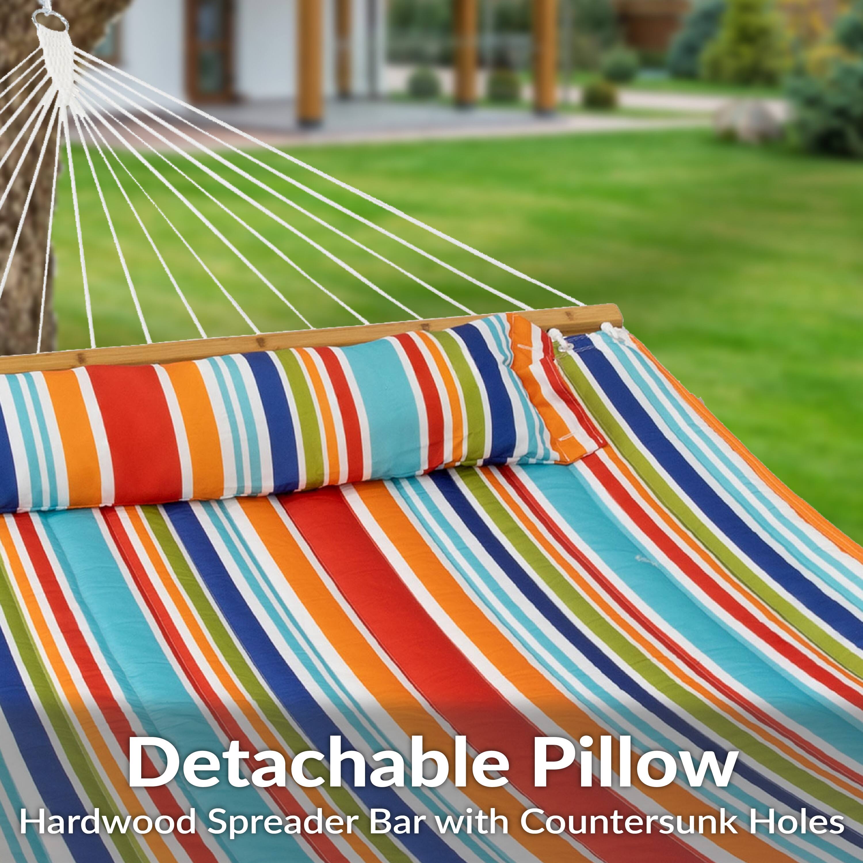 Detachable Pillow  
Hardwood Spreader Bar with Countersunk Holes