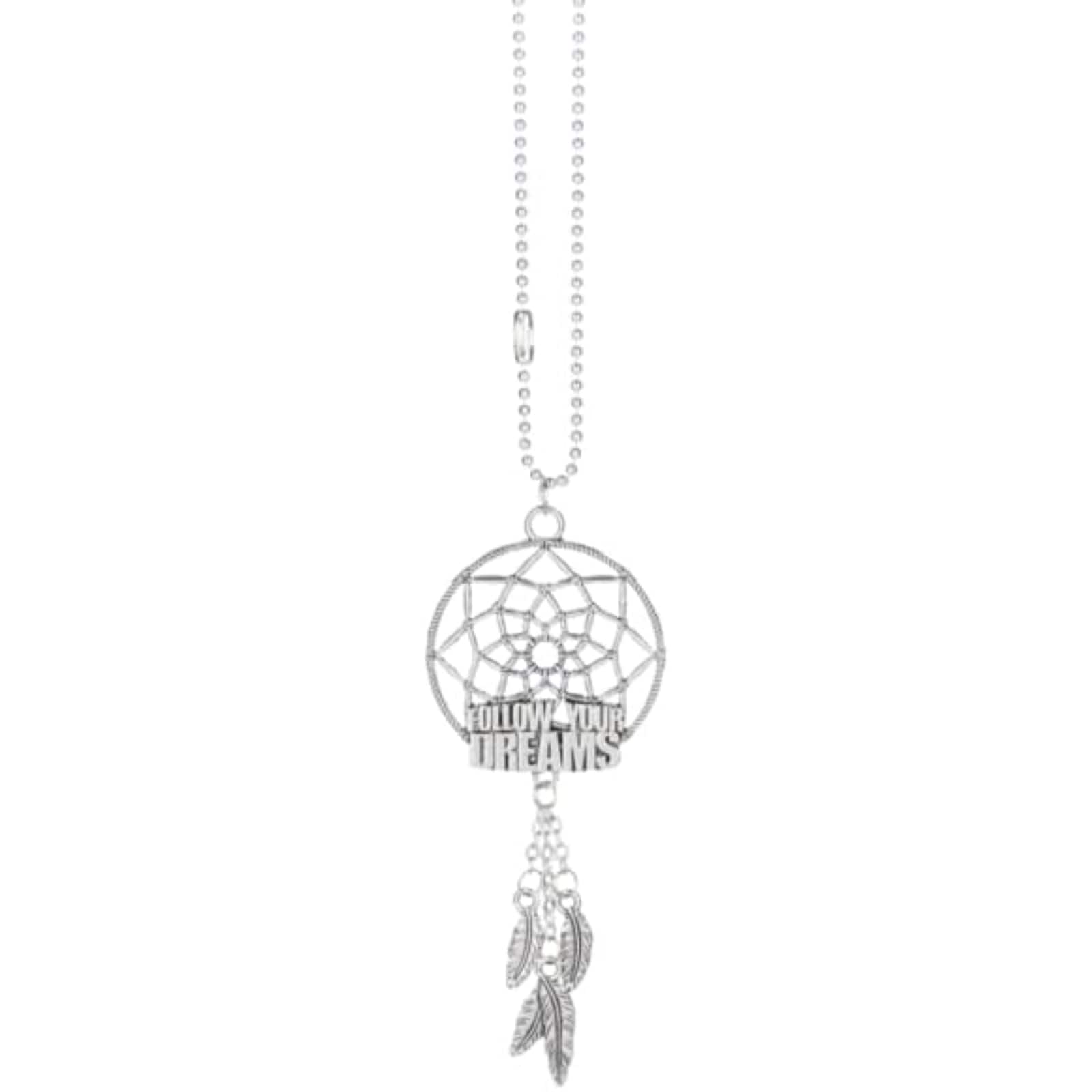 Ganz - Follow Your Dreams Dreamcatcher Zinc Metal Car Charm with Chain - Silver