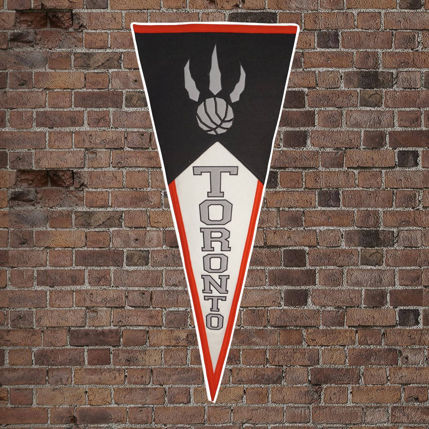 Alt View 5. Winning Streak Sports - Oversized Toronto Basketball Raptors Classic NBA Wool Pennant 40x17 inches - Multi.